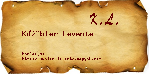 Kübler Levente névjegykártya