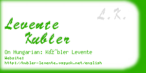 levente kubler business card